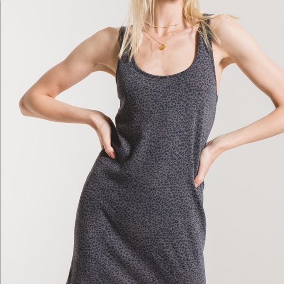 Z Supply mini gray leopard comfy tank dress - Picture 6 of 8